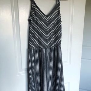 Black and white striped mini sundress